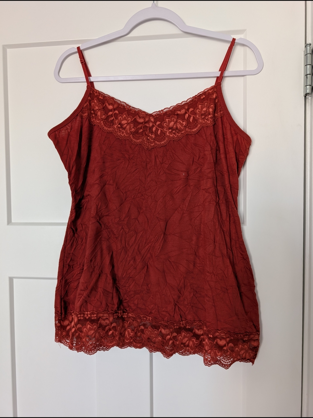 Rust Lace-Trim Camisole Size XL